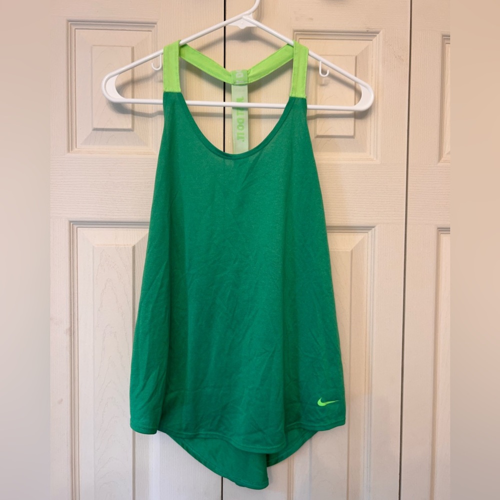 GREEN NIKE ATHLETIC TANK TOP